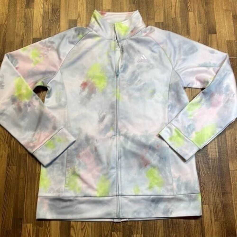 Adidas girls zip up tie-dyed jacket. Size XL/16